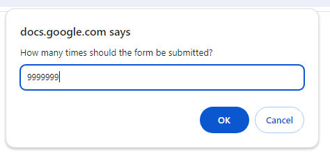 popup asking how many time you want to submit the form