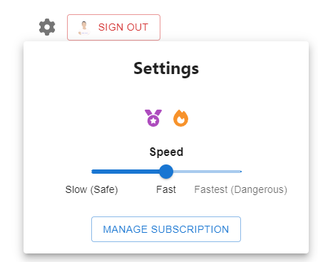 borang settings for controlling the speed of submission